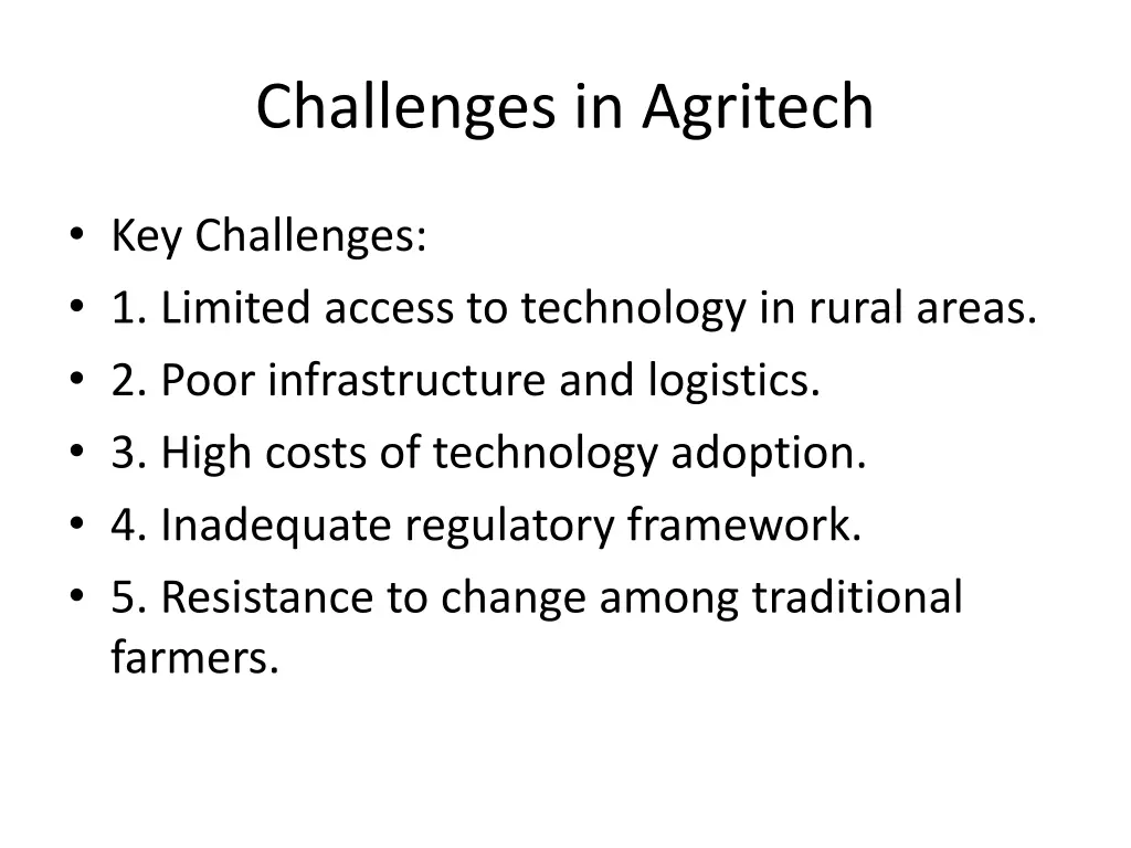 challenges in agritech