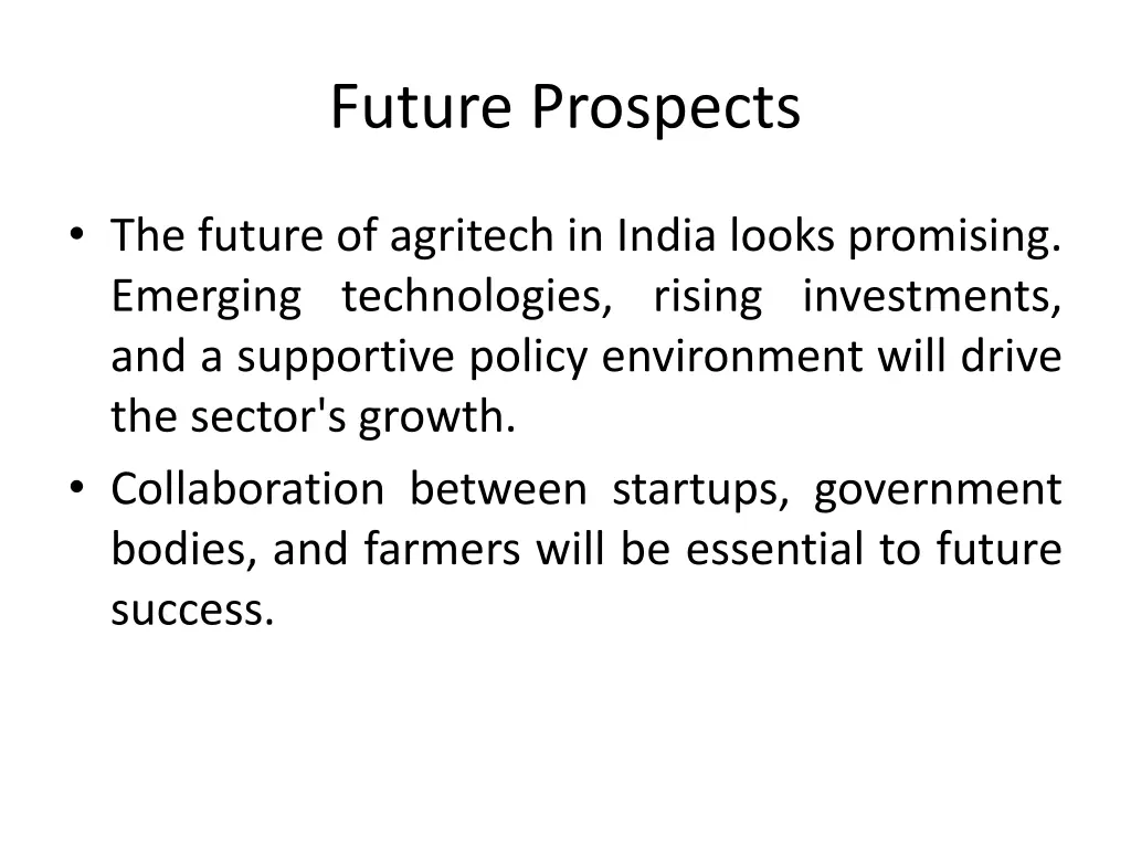 future prospects