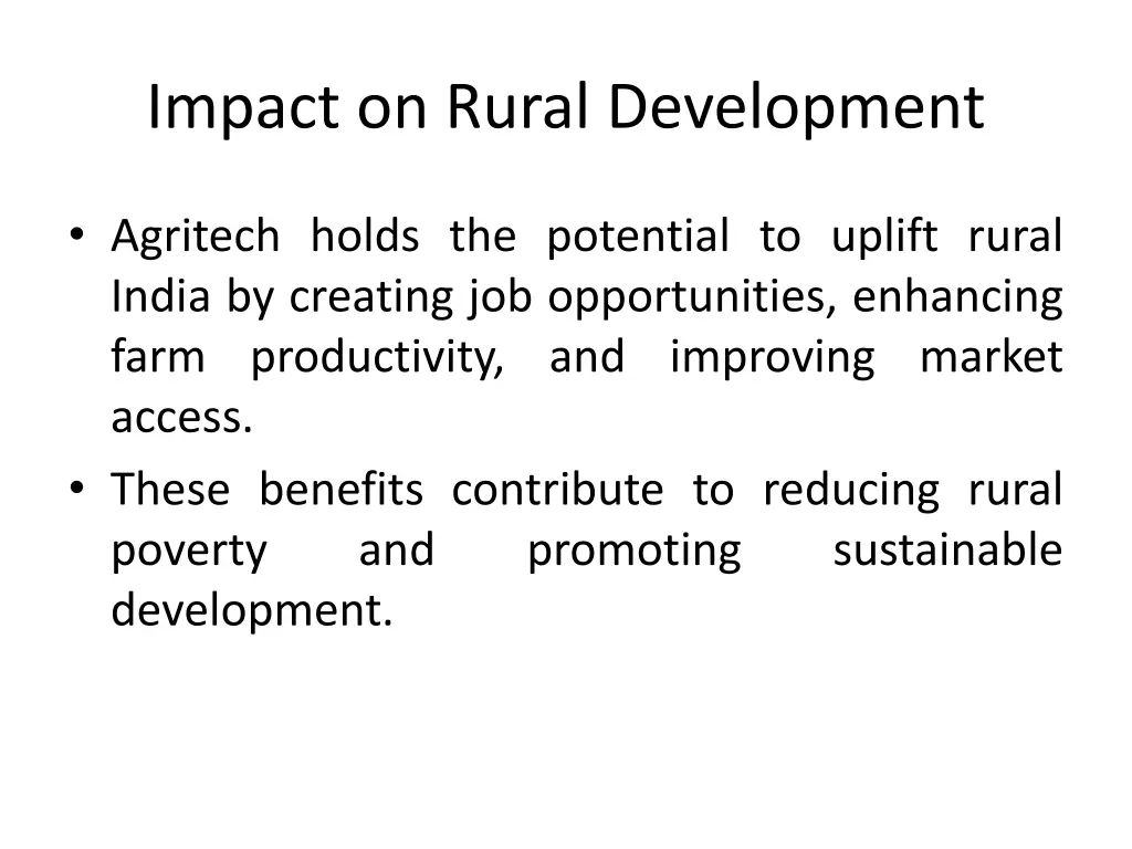 impact on rural development