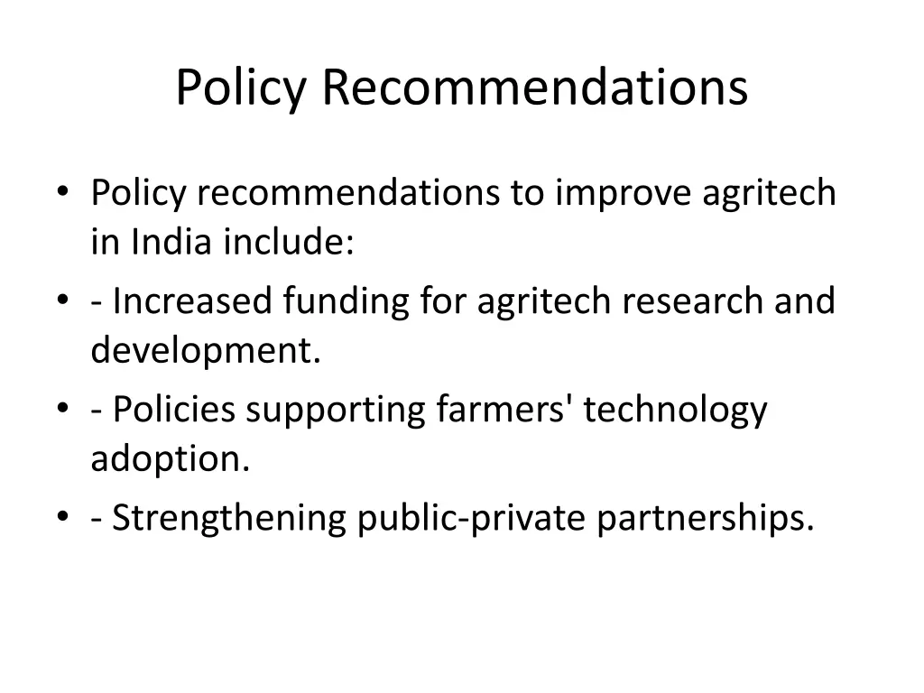 policy recommendations