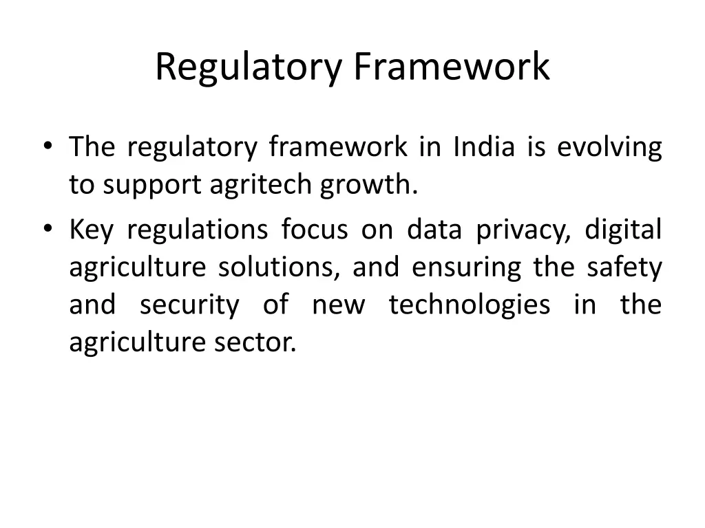 regulatory framework