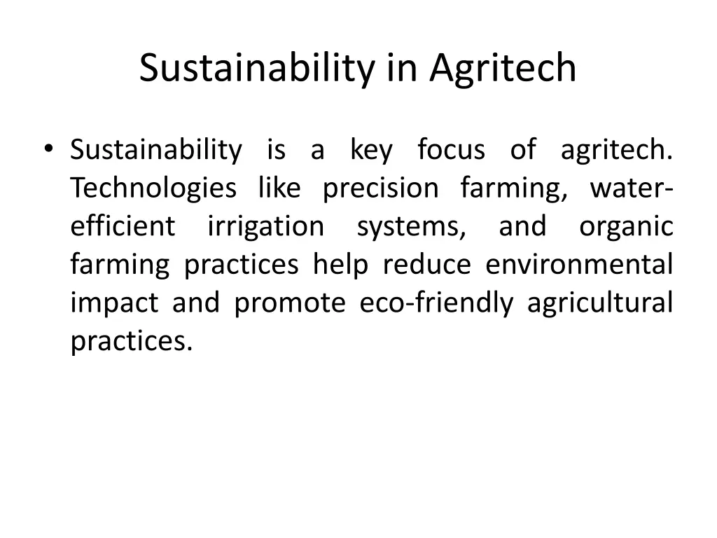 sustainability in agritech