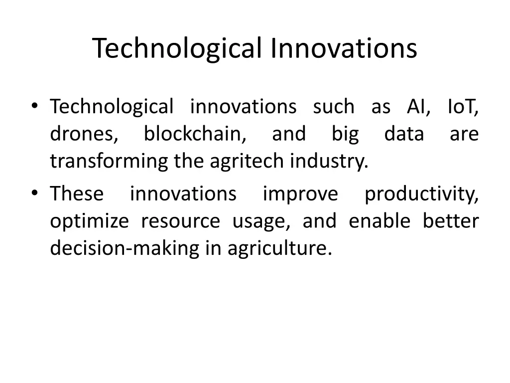 technological innovations