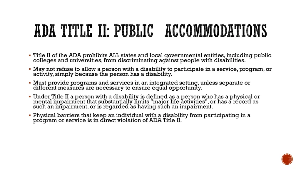 ada title ii public accommodations