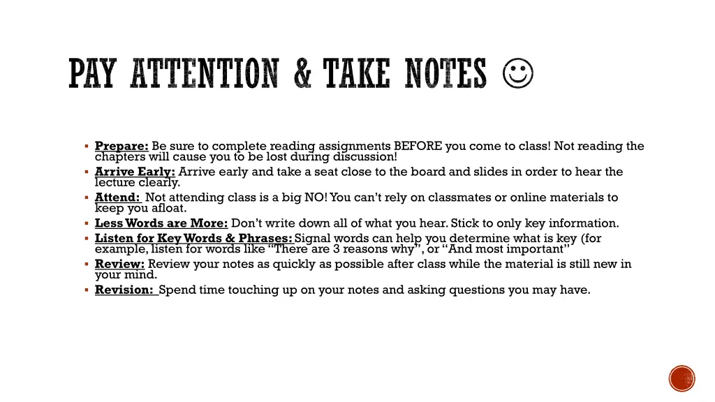 pay attention take notes