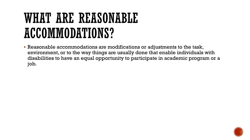 what are reasonable accommodations