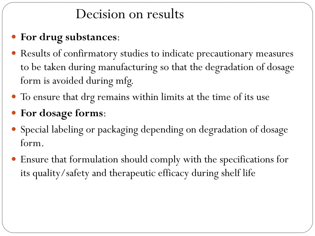 decision on results