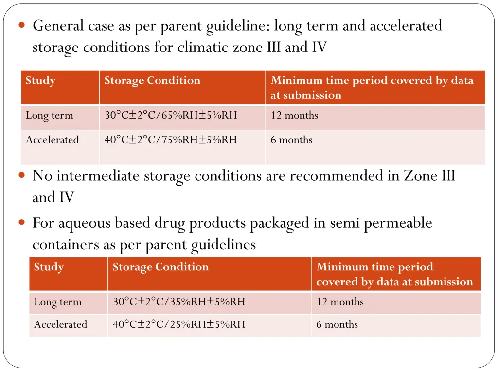 general case as per parent guideline long term