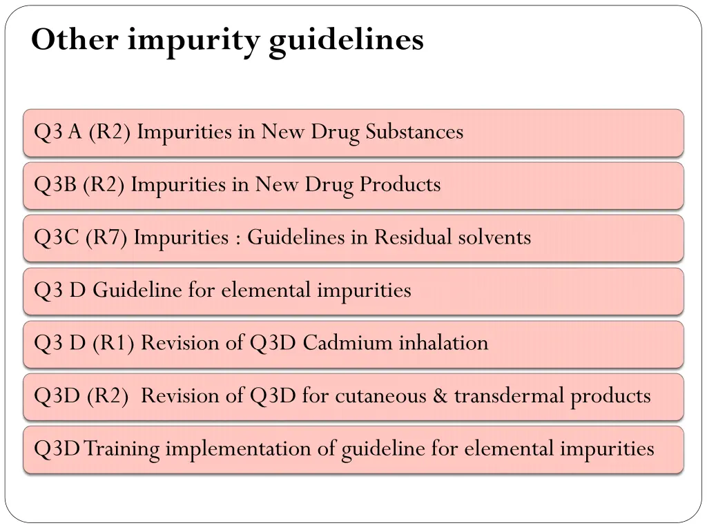 other impurity guidelines