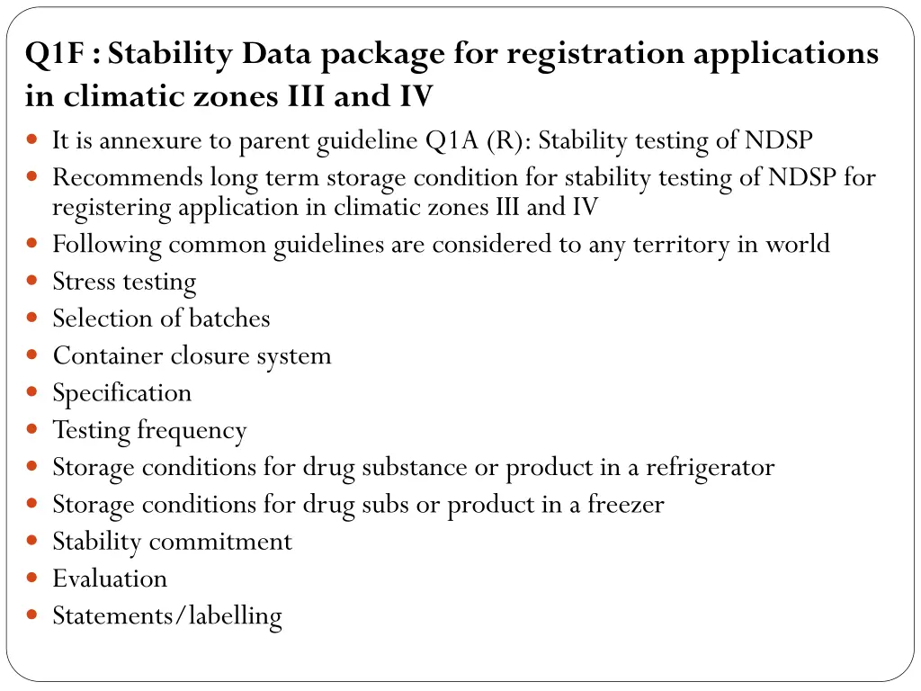 q1f stability data package for registration