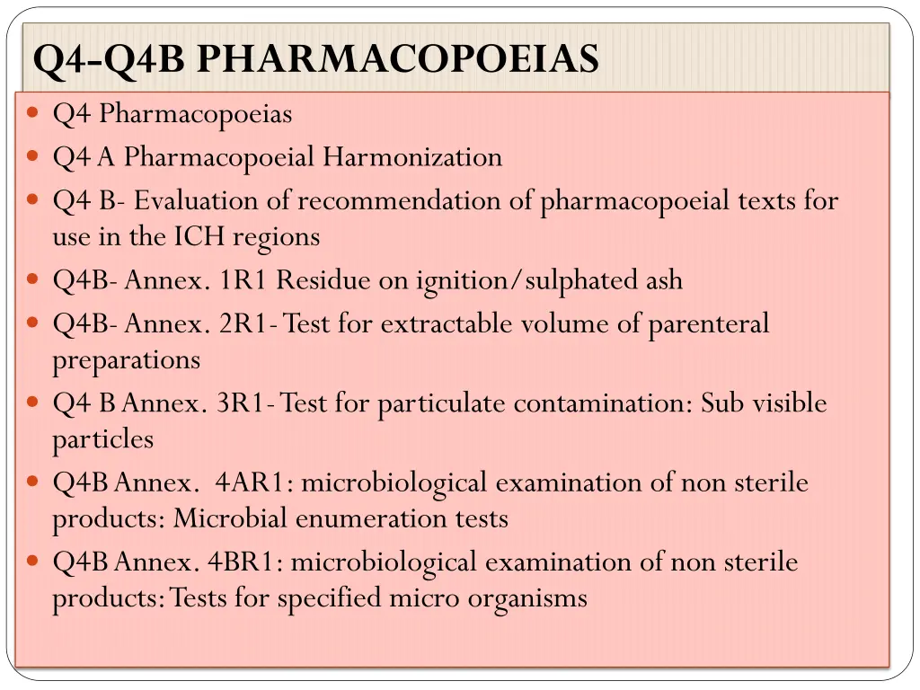 q4 q4b pharmacopoeias q4 pharmacopoeias