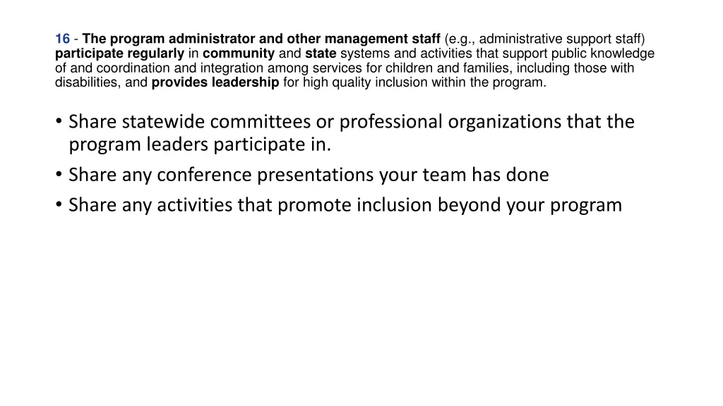 16 the program administrator and other management