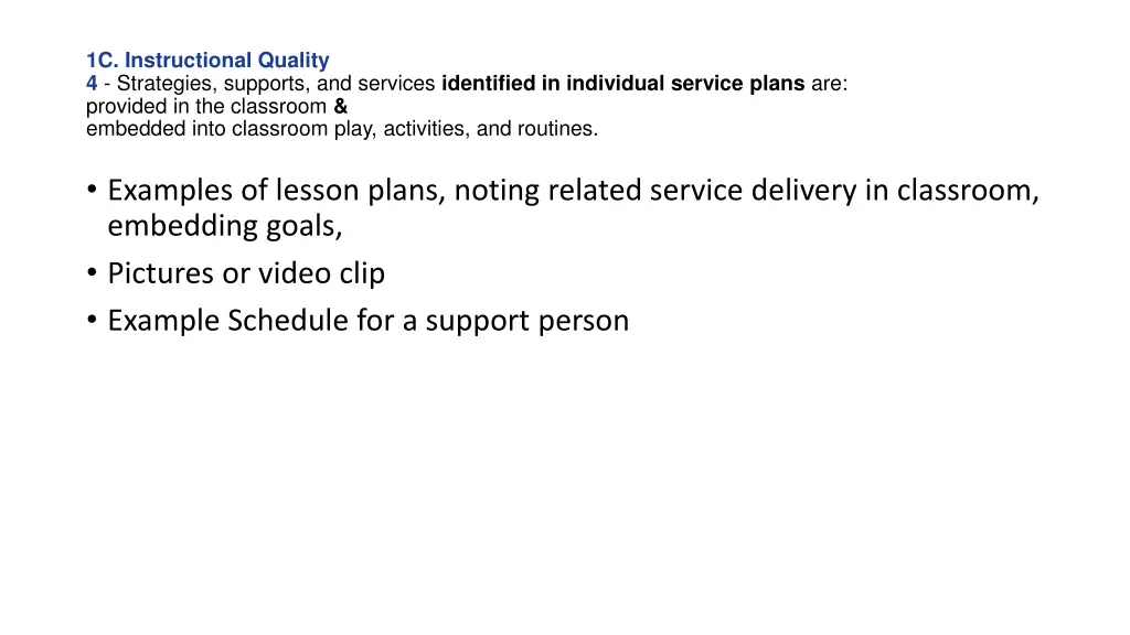 1c instructional quality 4 strategies supports