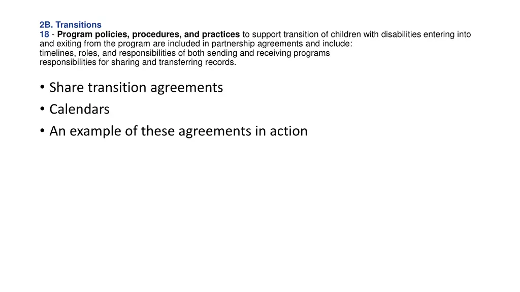 2b transitions 18 program policies procedures