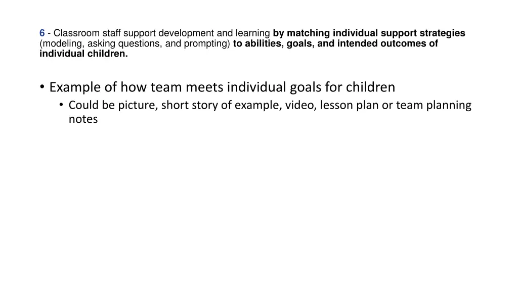 6 classroom staff support development
