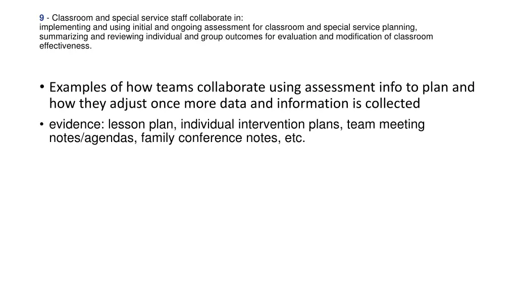 9 classroom and special service staff collaborate