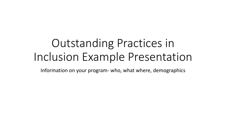 outstanding practices in inclusion example