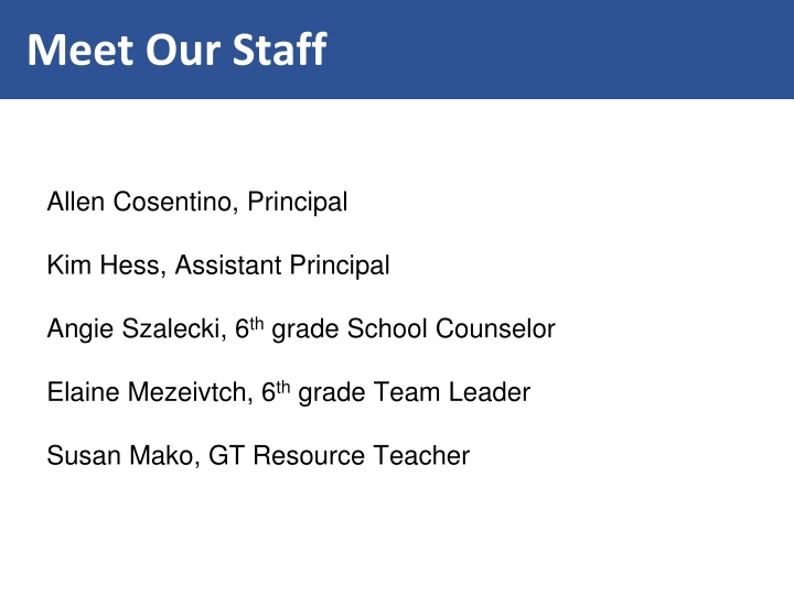 meet our staff