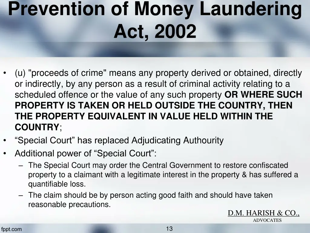 prevention of money laundering act 2002