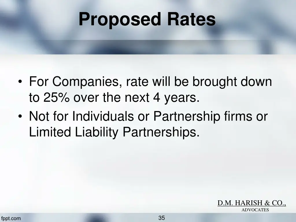 proposed rates