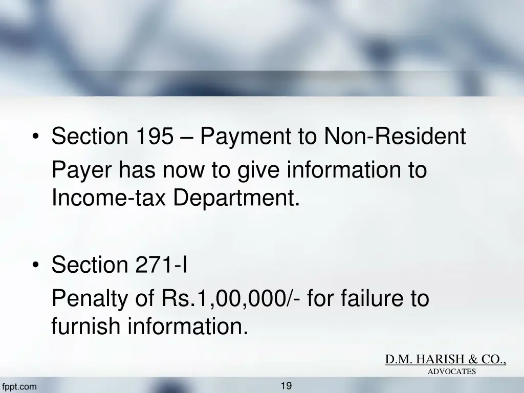 section 195 payment to non resident payer