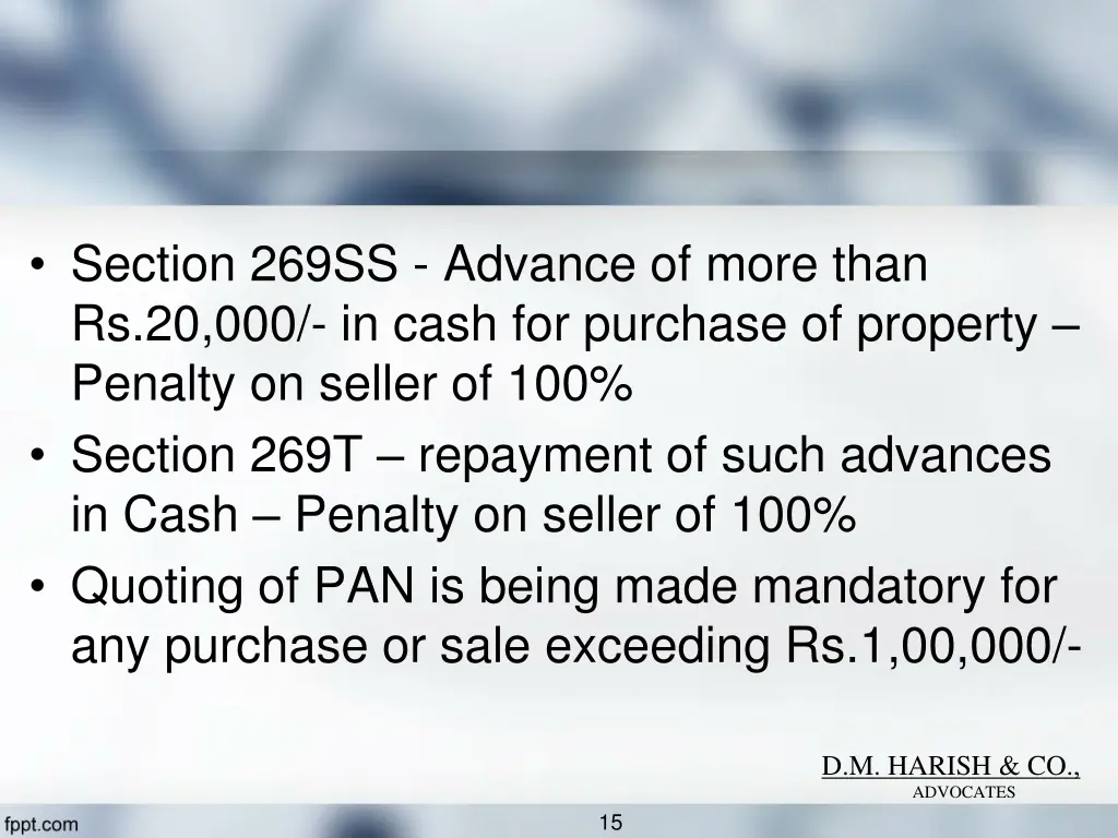 section 269ss advance of more than