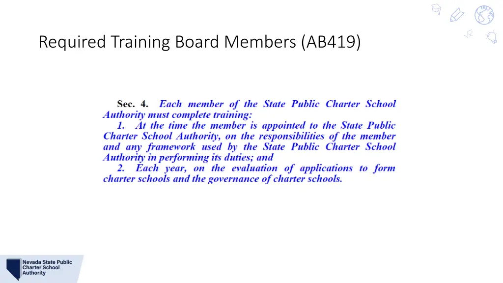 required training board members ab419