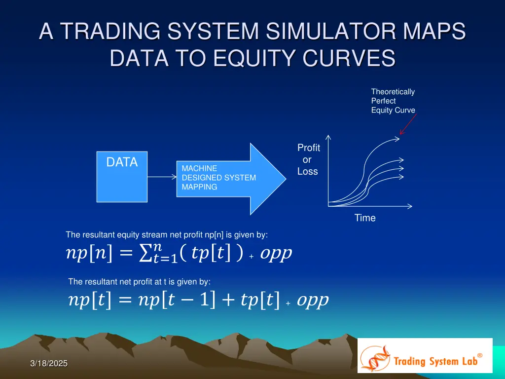 a trading system simulator maps data to equity