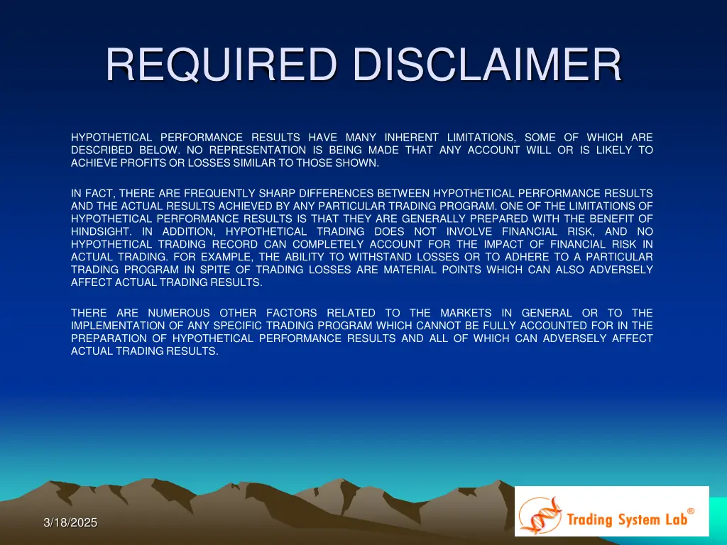required disclaimer