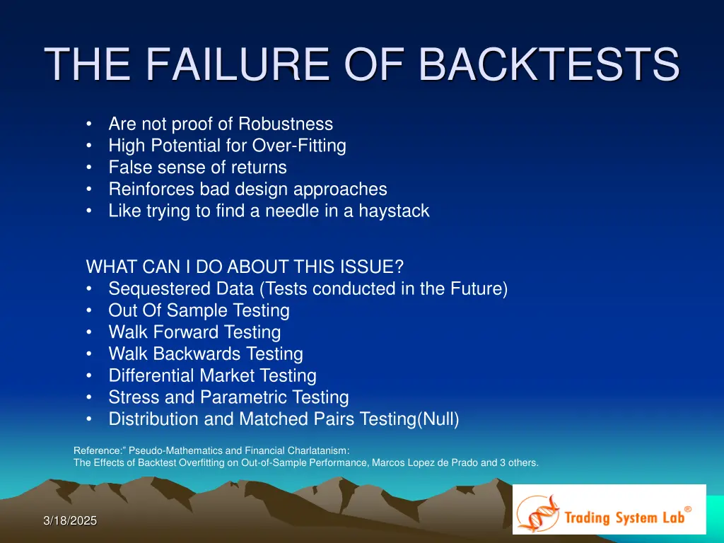 the failure of backtests