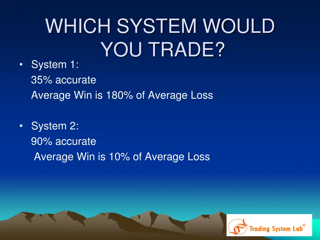 which system would you trade system 1 35 accurate