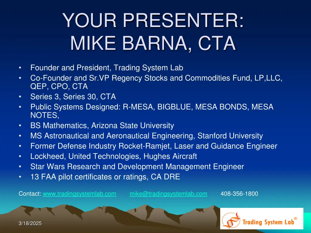 your presenter mike barna cta