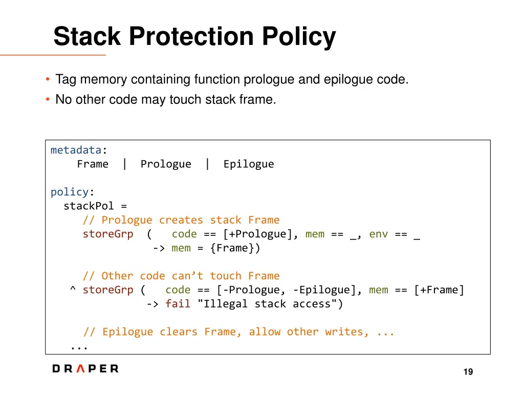stack protection policy