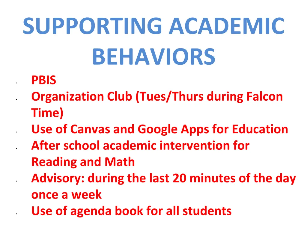 supporting academic behaviors pbis organization