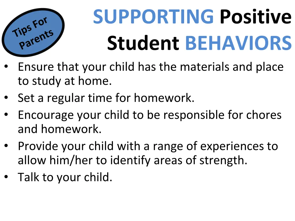 supporting positive student behaviors ensure that
