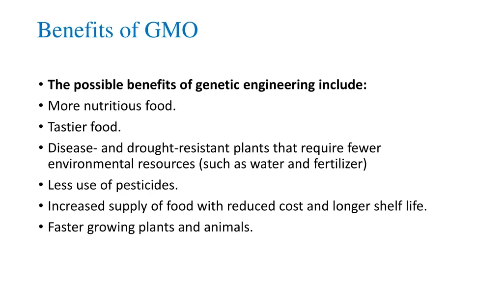 benefits of gmo
