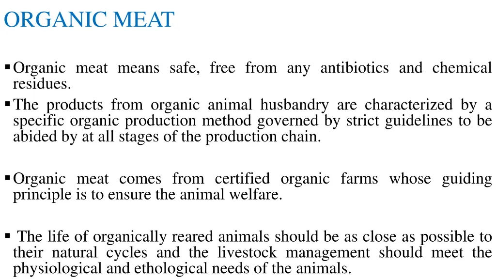 organic meat