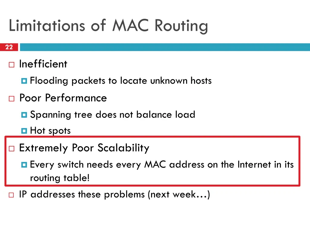 limitations of mac routing