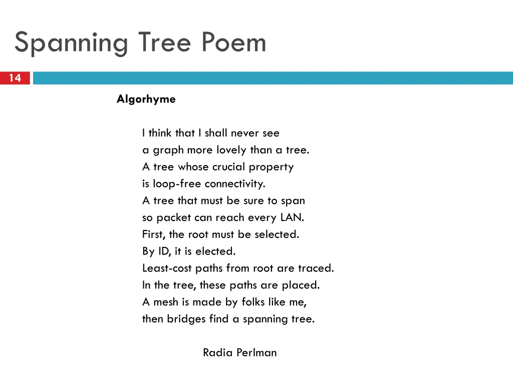 spanning tree poem
