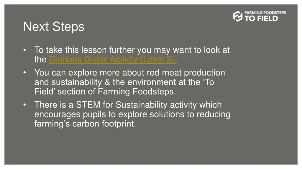 next steps