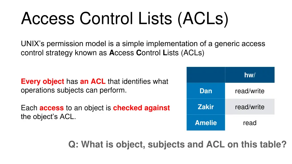 access control lists acls