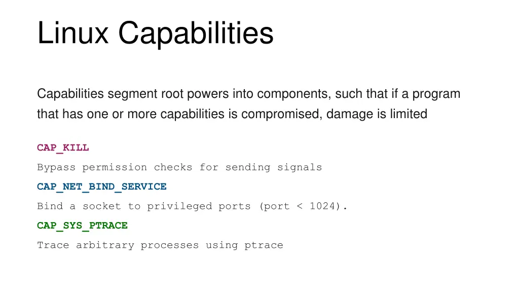 linux capabilities