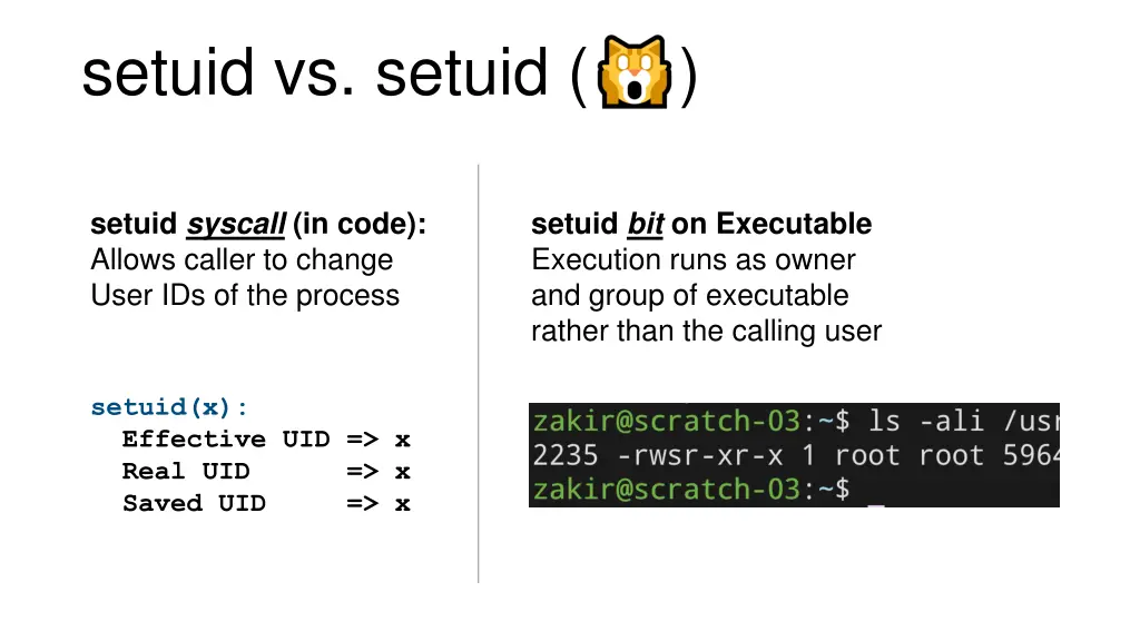 setuid vs setuid
