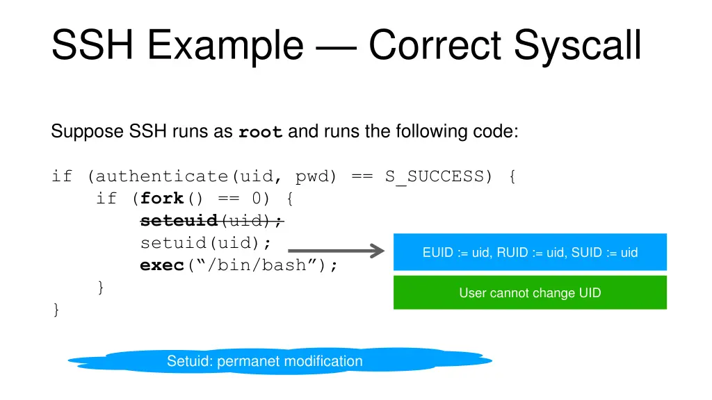 ssh example correct syscall