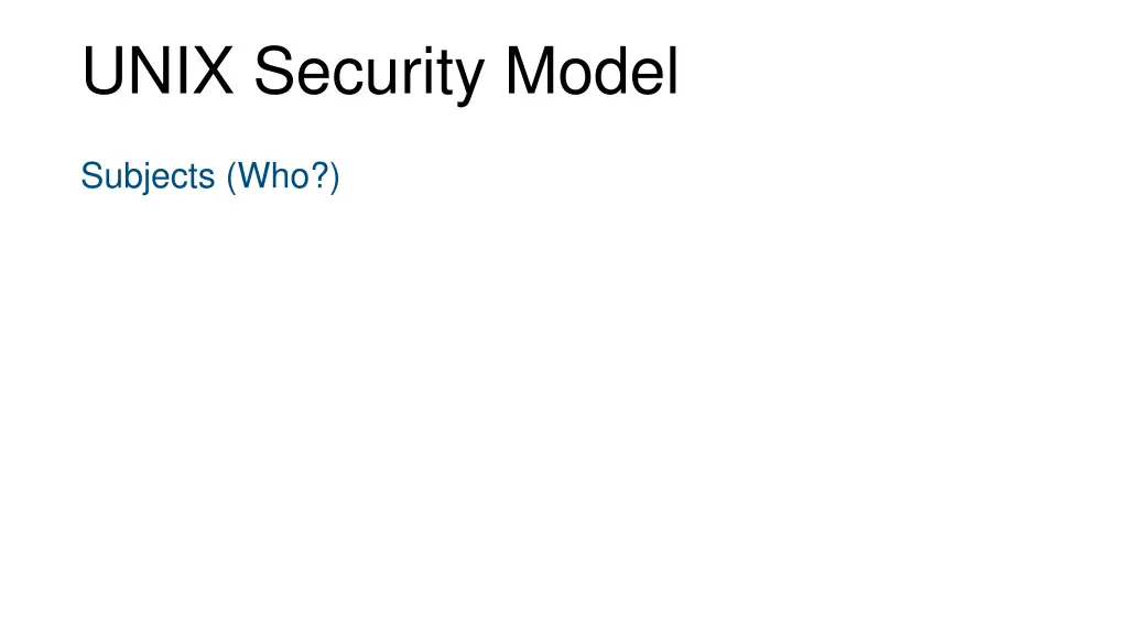 unix security model 1