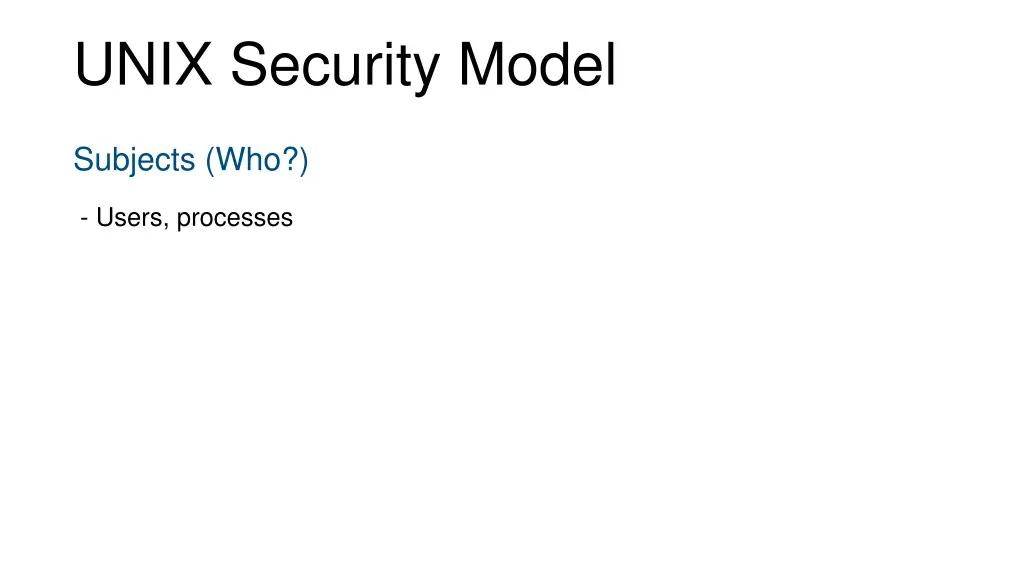 unix security model 2