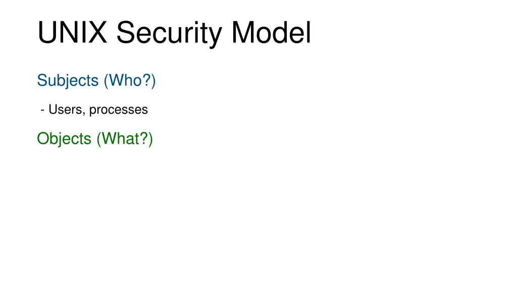 unix security model 3