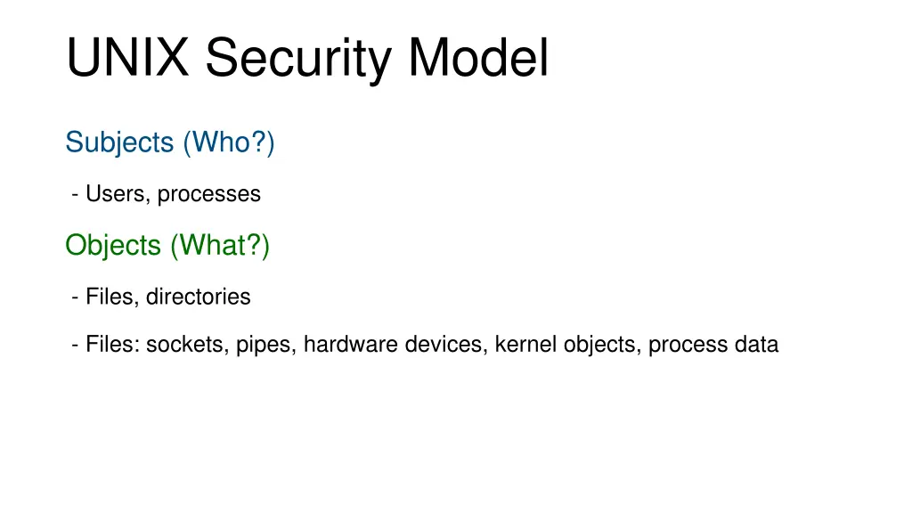 unix security model 4