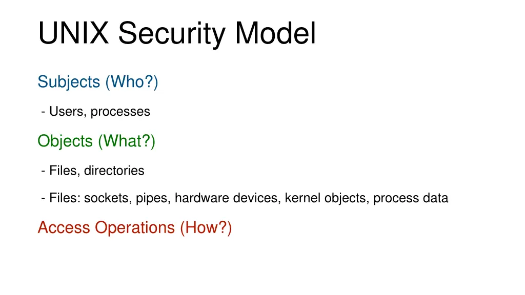unix security model 5