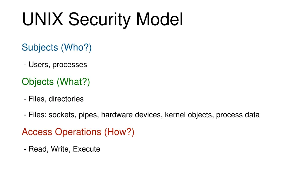unix security model 6